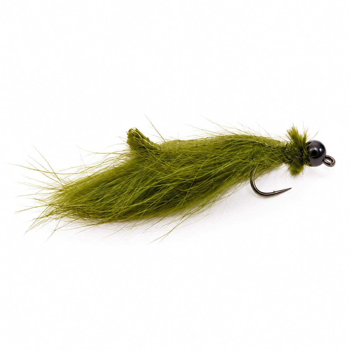 Micro Leech Tungsten Jig — Olive, single fishing fly