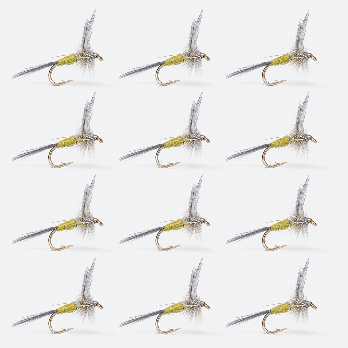 12 Pack Blue Wing Olive — 12 flies, bwo pack layout
