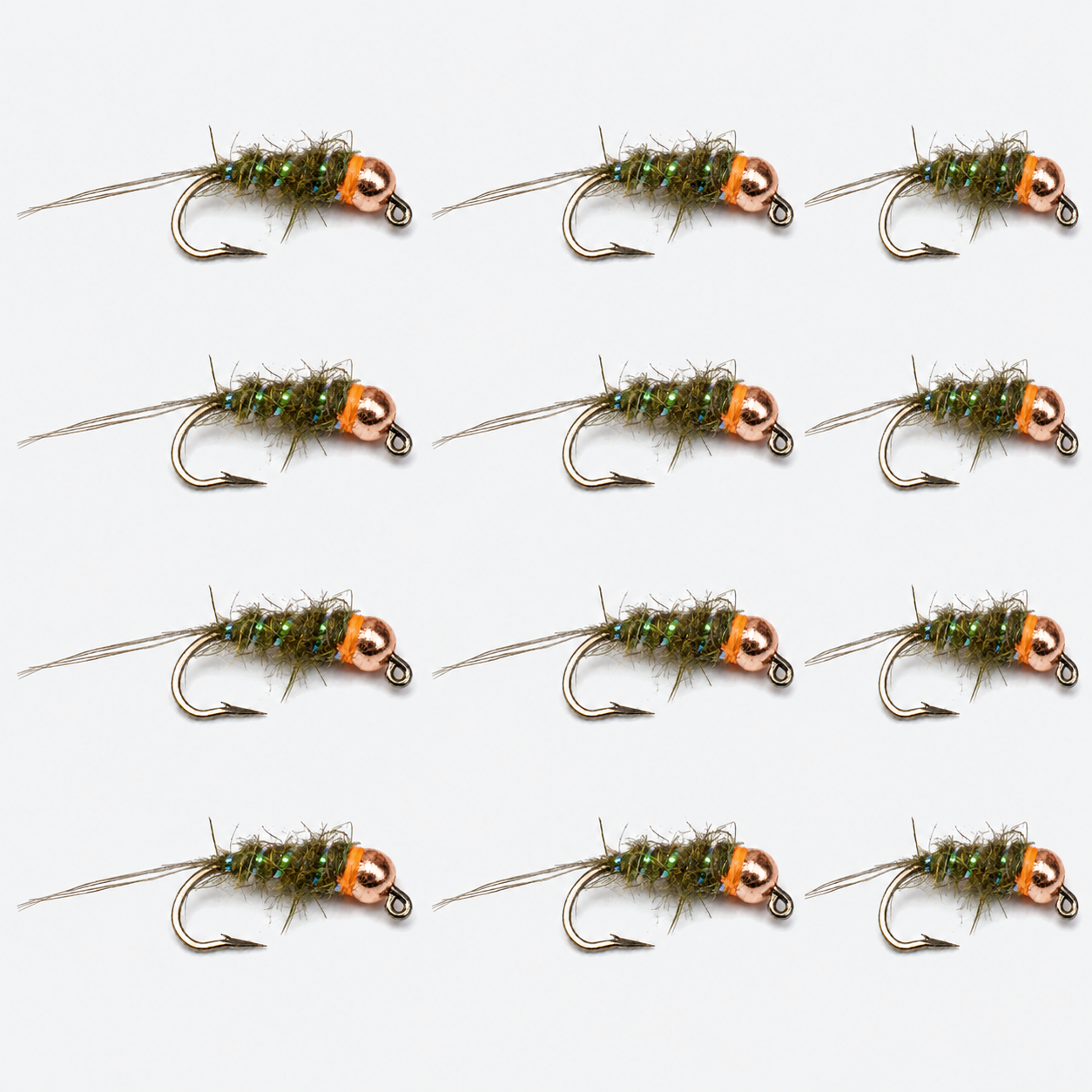 12 Pack Sexy Walts Worm — 12 flies, walts12 pack layout