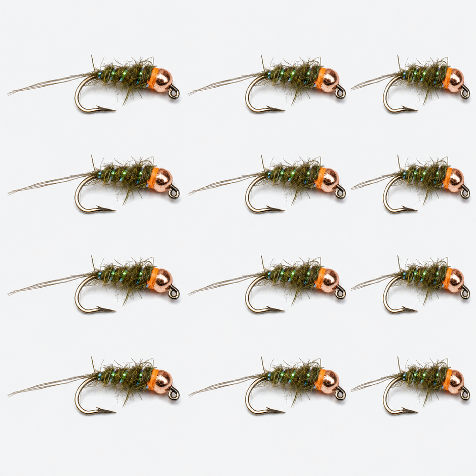 12 Pack Sexy Walts Worm — 12 flies, walts12 pack layout