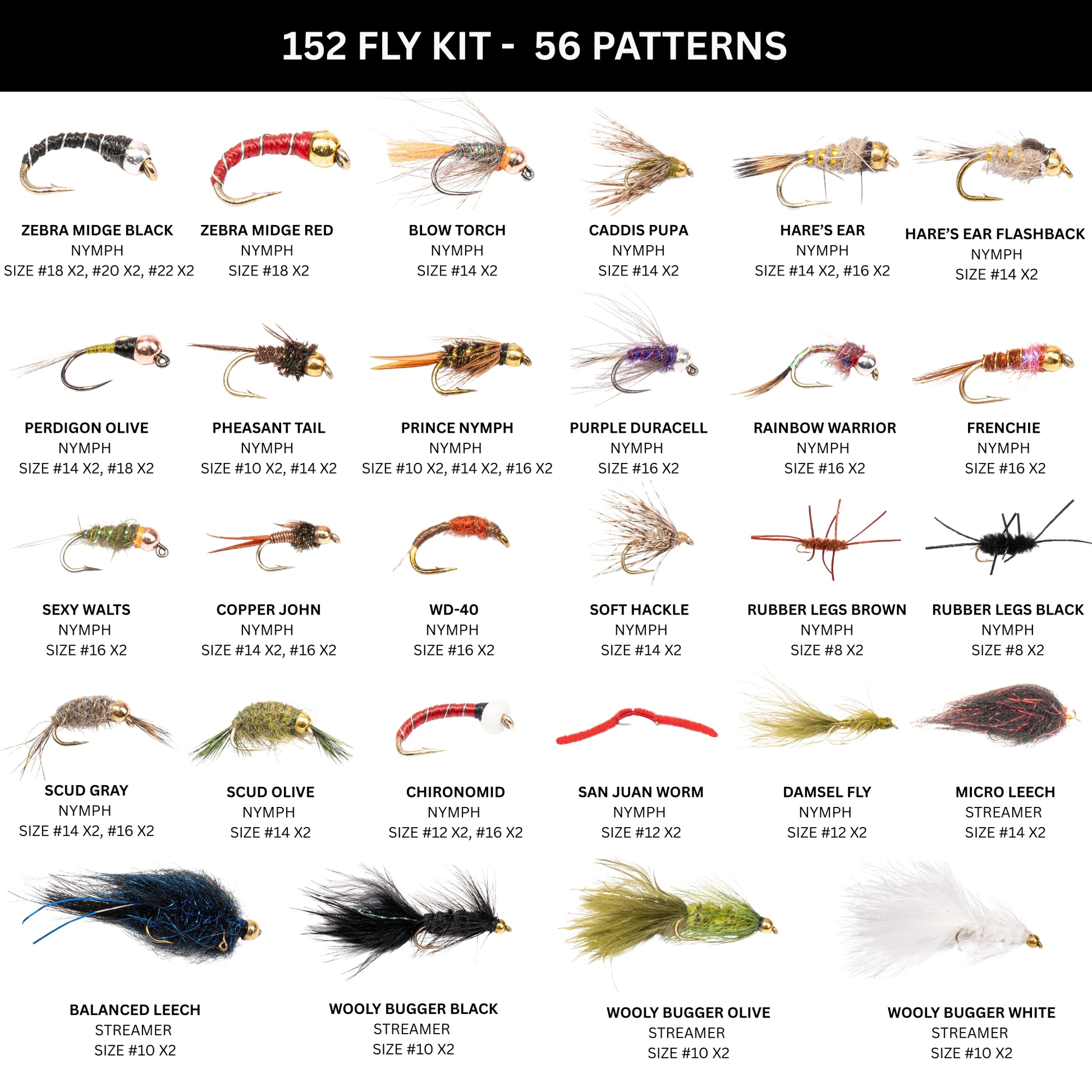 152-Piece Premium Fly Fishing Kit with Fly Box