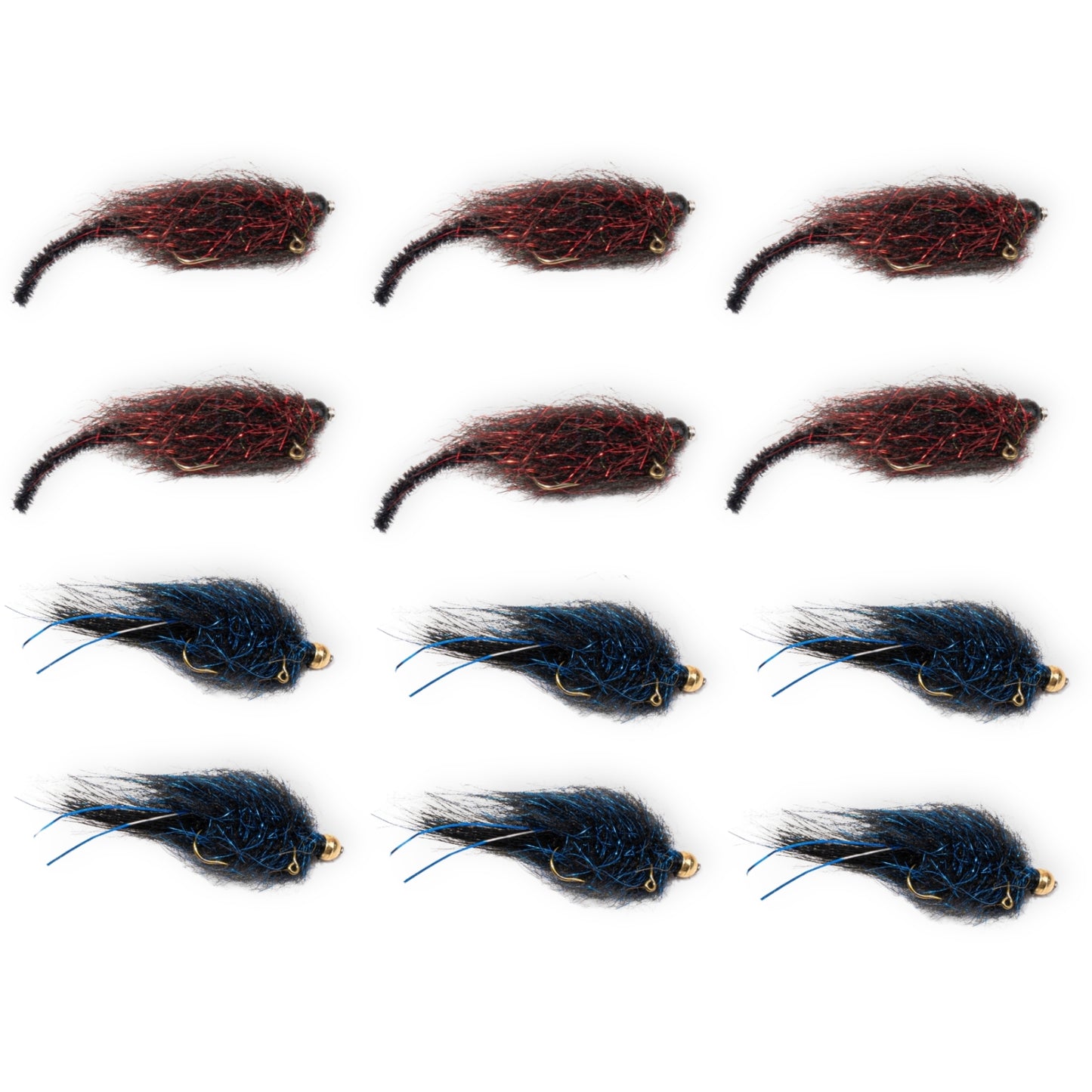 12-Pack Balanced Leech Flies – Stillwater Trout Streamer Set
