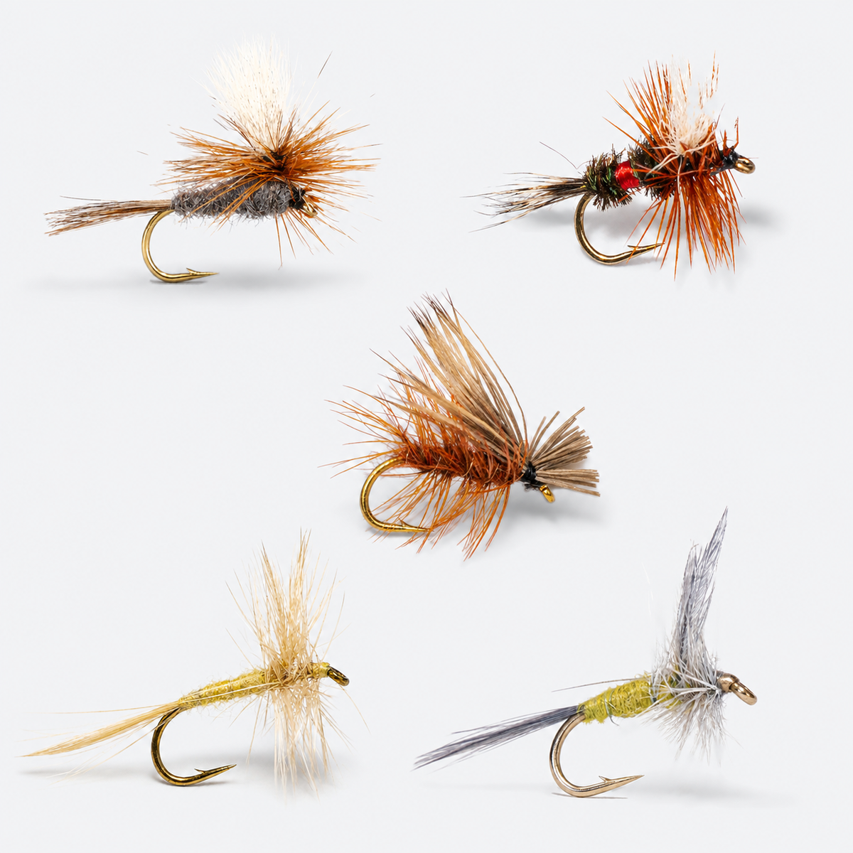 18 Pack Classic Dries — 5 flies, classic5 pack layout
