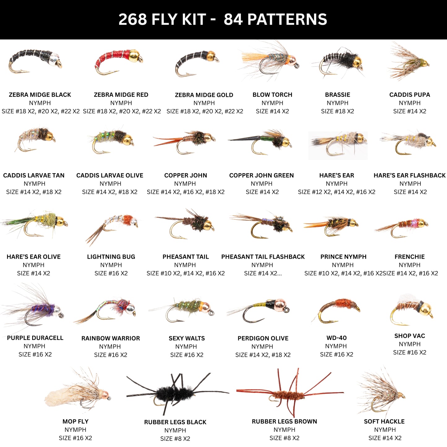 268-Piece Mega Fly Fishing Kit for Trout, Bass & Panfish