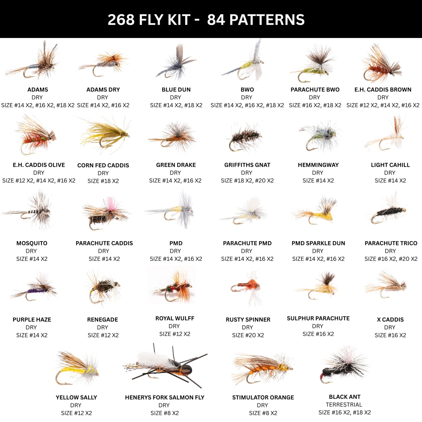 268-Piece Mega Fly Fishing Kit for Trout, Bass & Panfish