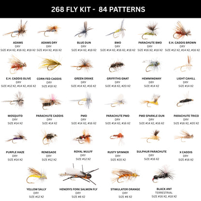 268-Piece Mega Fly Fishing Kit for Trout, Bass & Panfish