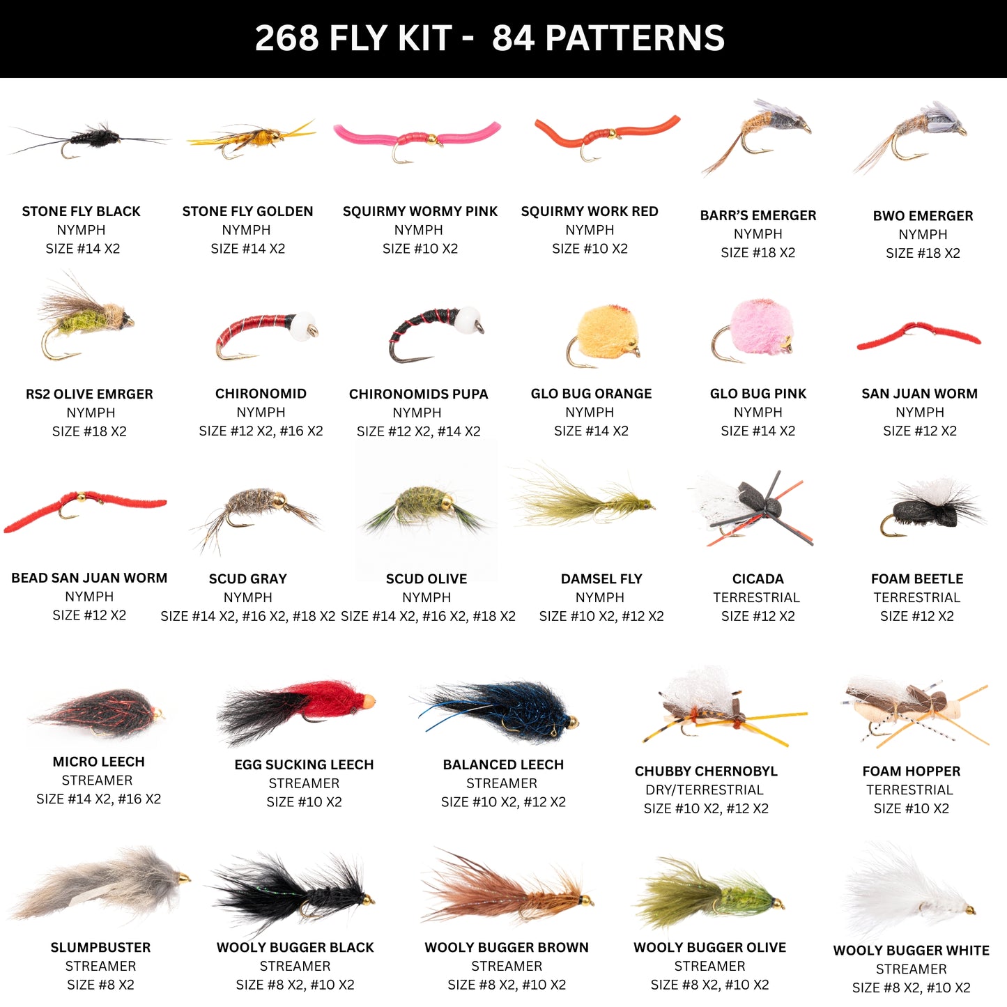 268-Piece Mega Fly Fishing Kit for Trout, Bass & Panfish