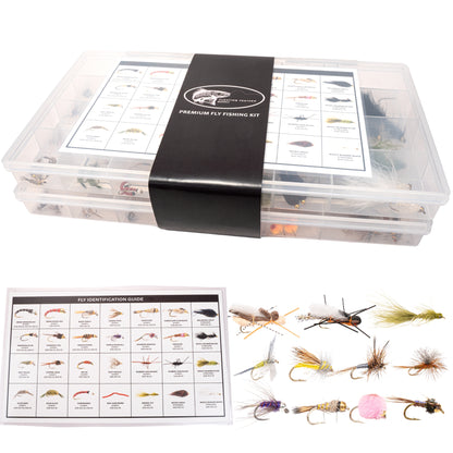 152-Piece Fly Fishing Flies Kit with Premium Storage Box for Trout, Bass & Panfish
