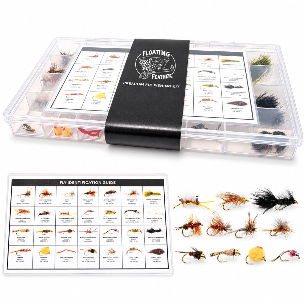 64-Piece Premium Fly Fishing Kit with Fly Box