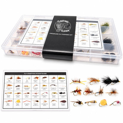 64-Piece Premium Fly Fishing Kit with Fly Box