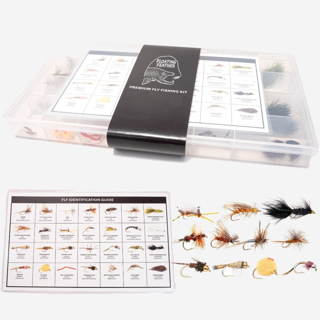 64-Piece Premium Fly Fishing Kit with Fly Box