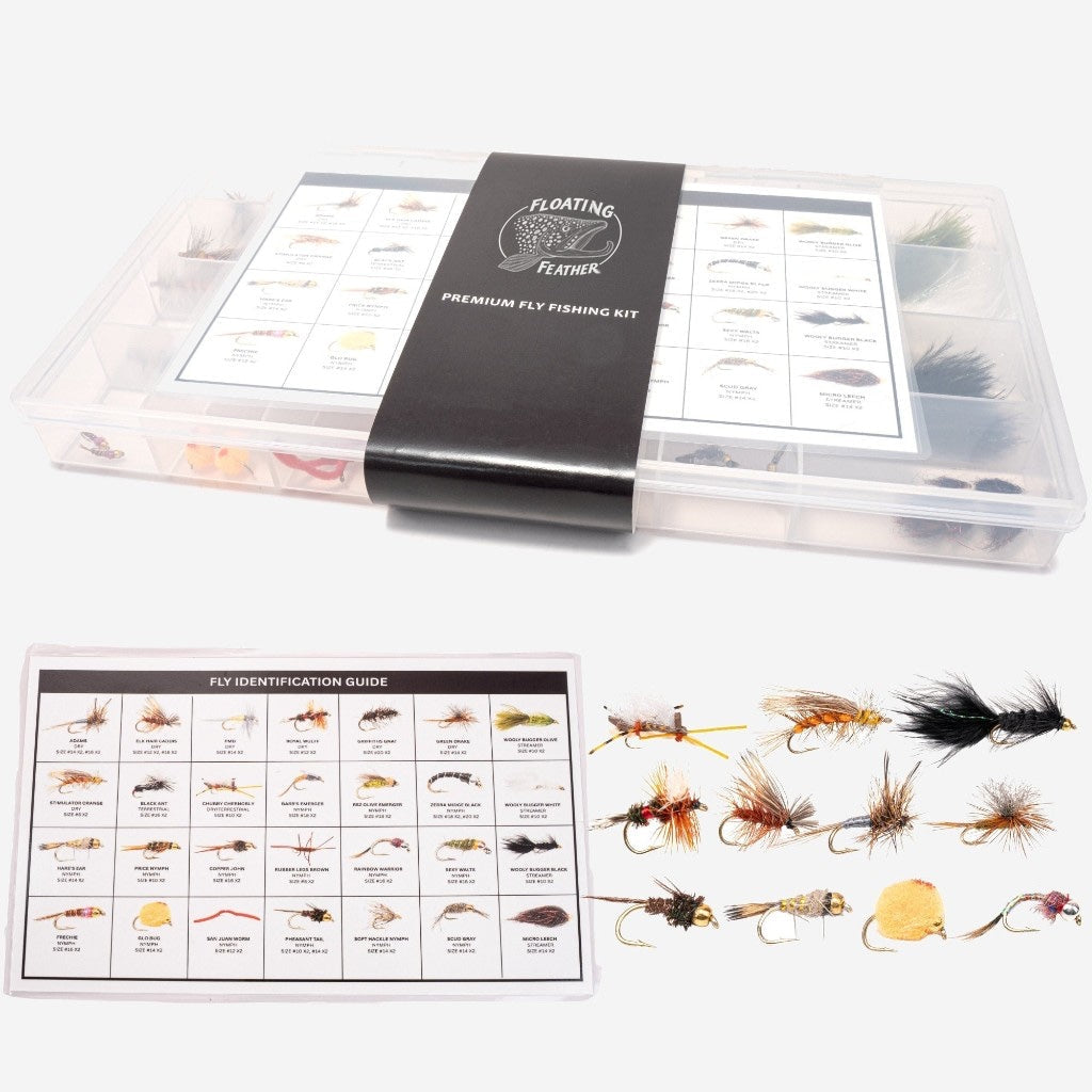 64-Piece Premium Fly Fishing Kit with Fly Box