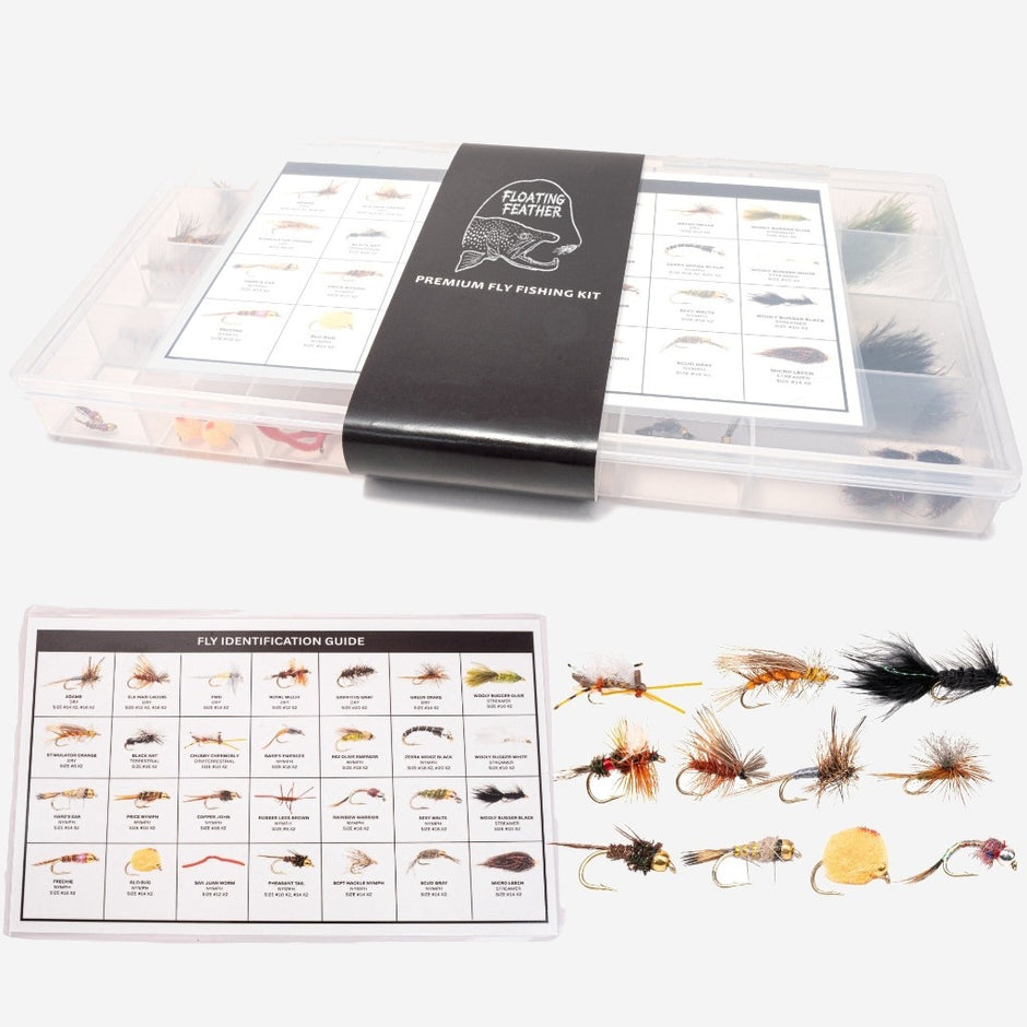 64-Piece Premium Fly Fishing Kit with Fly Box