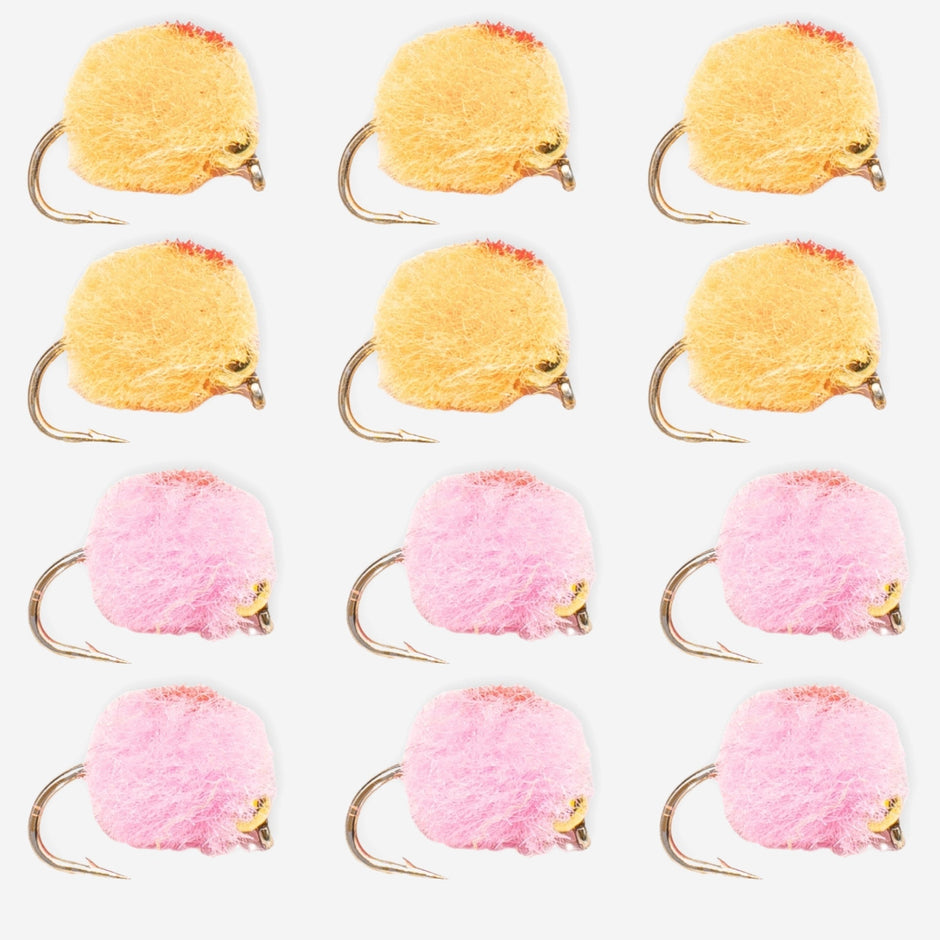 12-Pack Glo Bug Egg Flies for Trout & Steelhead
