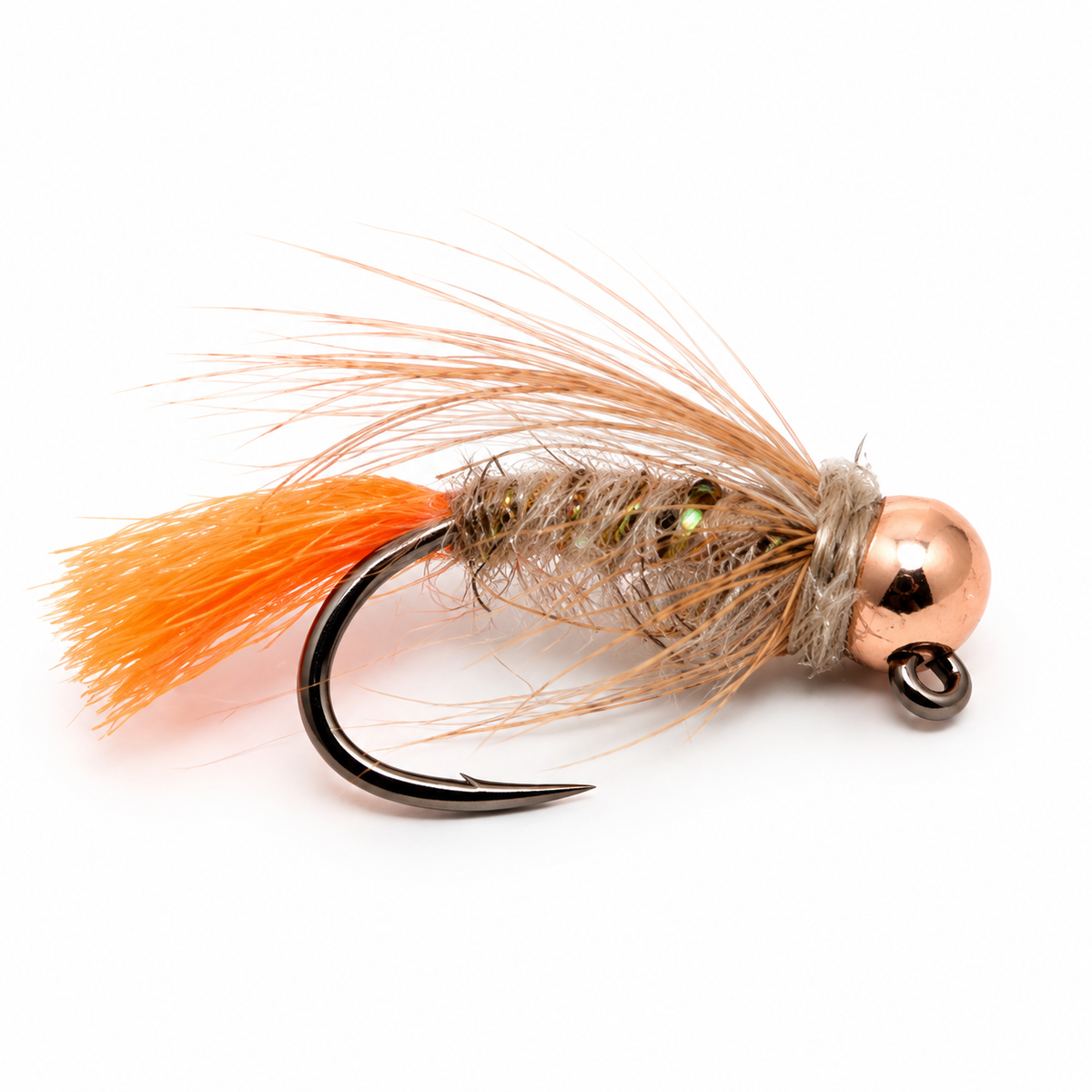 Hare's Ear Blow Torch Tungsten Nymph — Natural, single fishing fly