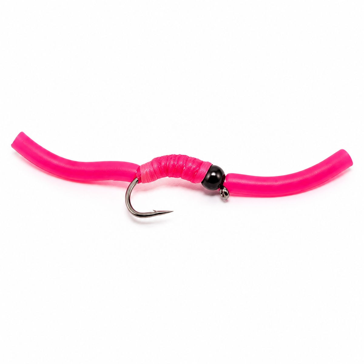 Squirmy Wormy Tungsten Jig — Pink, single fishing fly