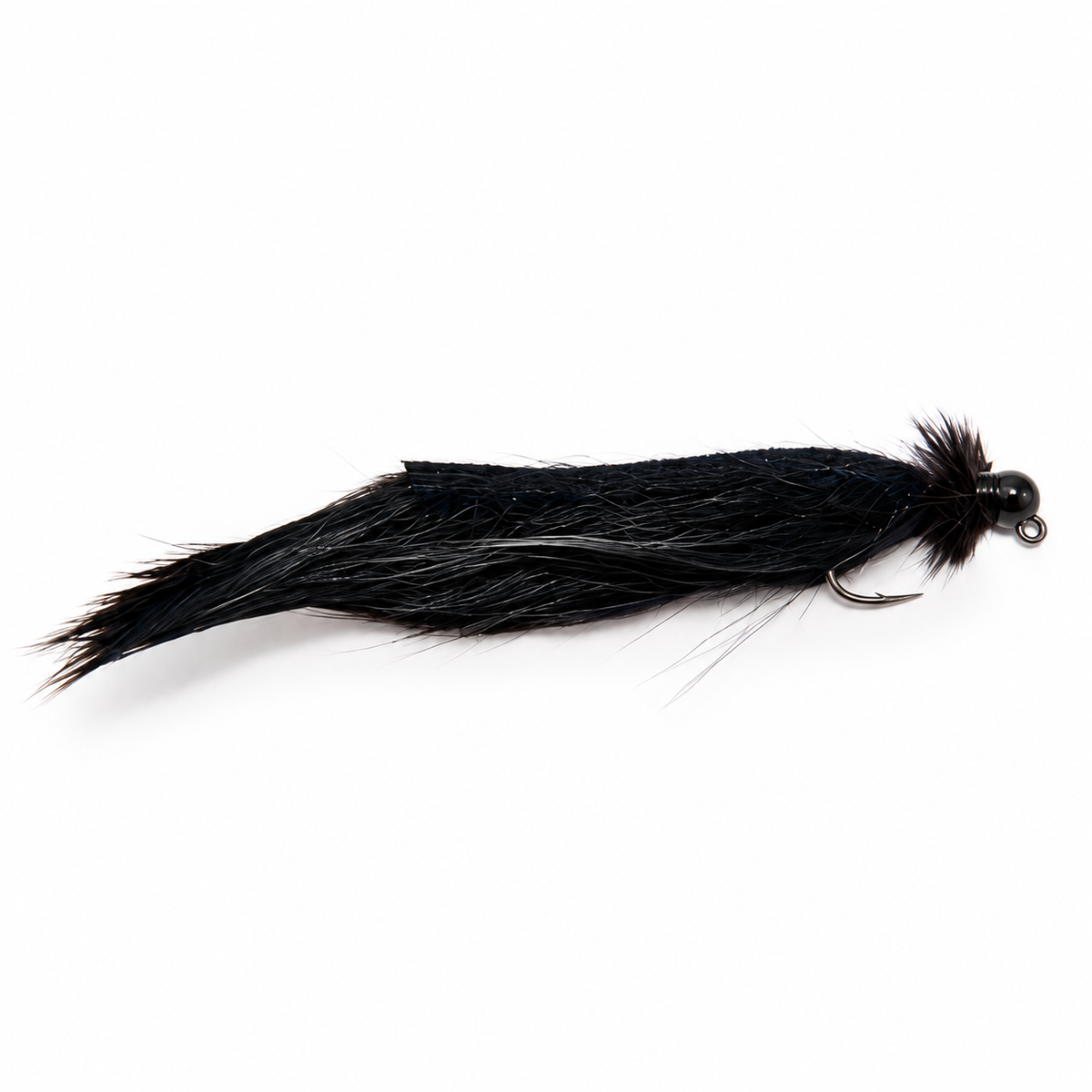 Micro Leech Tungsten Jig — Black, single fishing fly