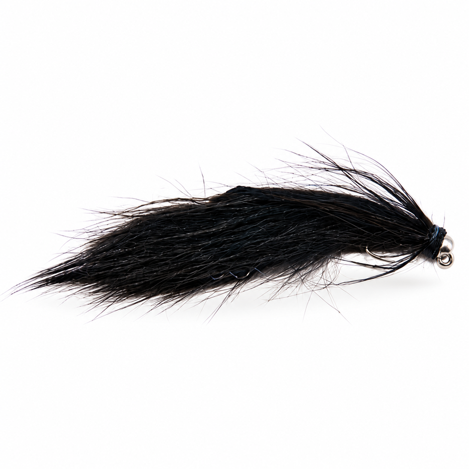 Jig Streamer — Black, single fishing fly