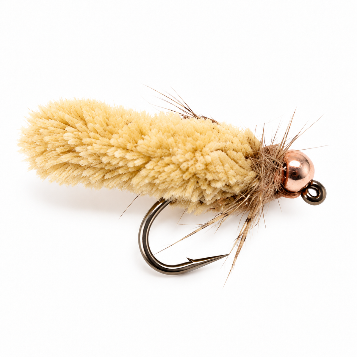 Mop Fly Tungsten Jig — Cream, single fishing fly