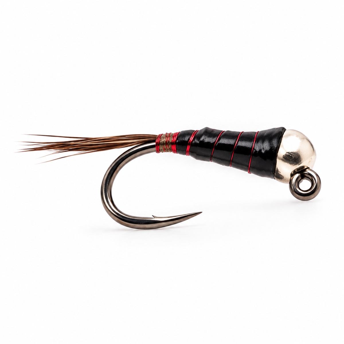 Tungsten Perdigon Nymph — Black, single fishing fly