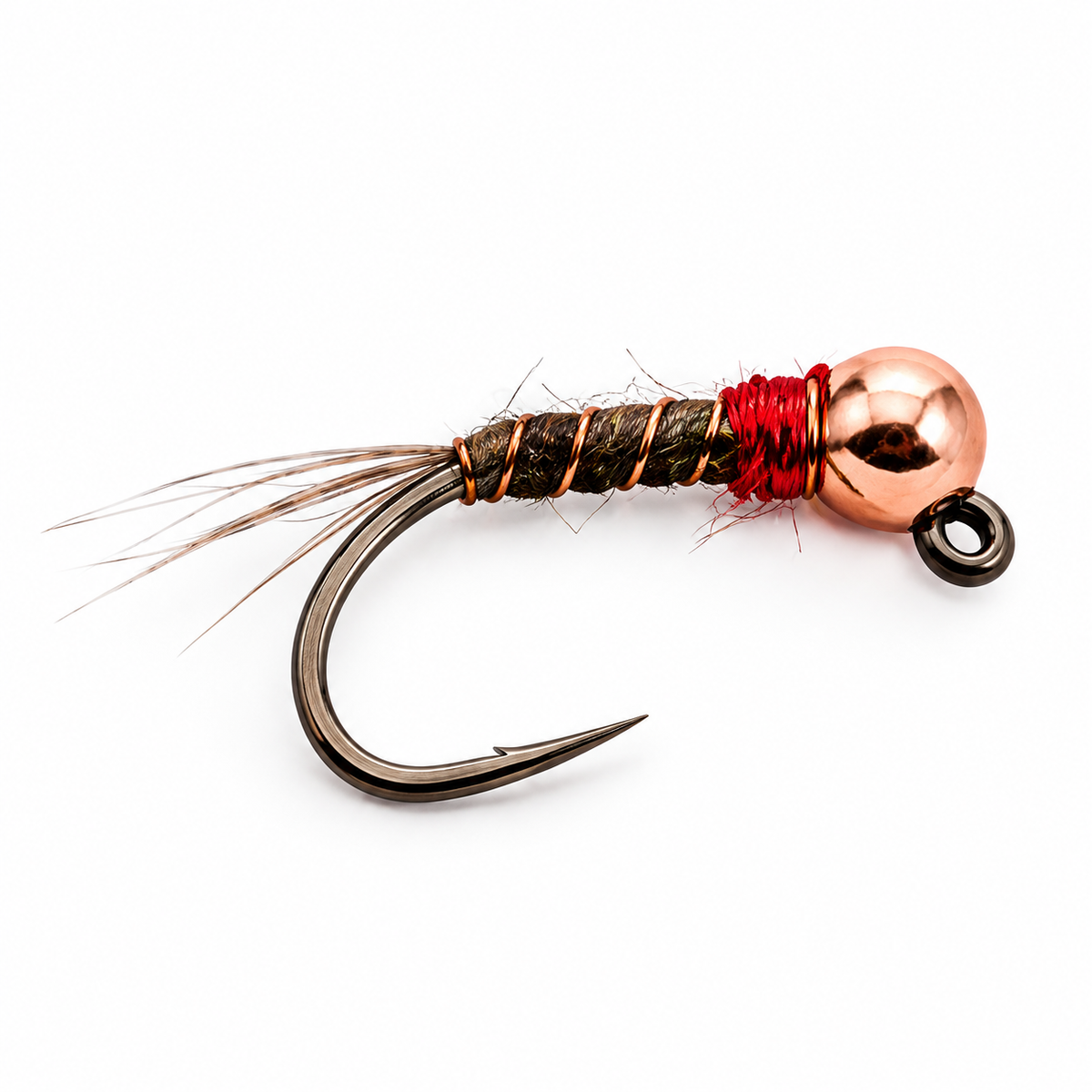Tungsten Perdigon Nymph — Red, single fishing fly