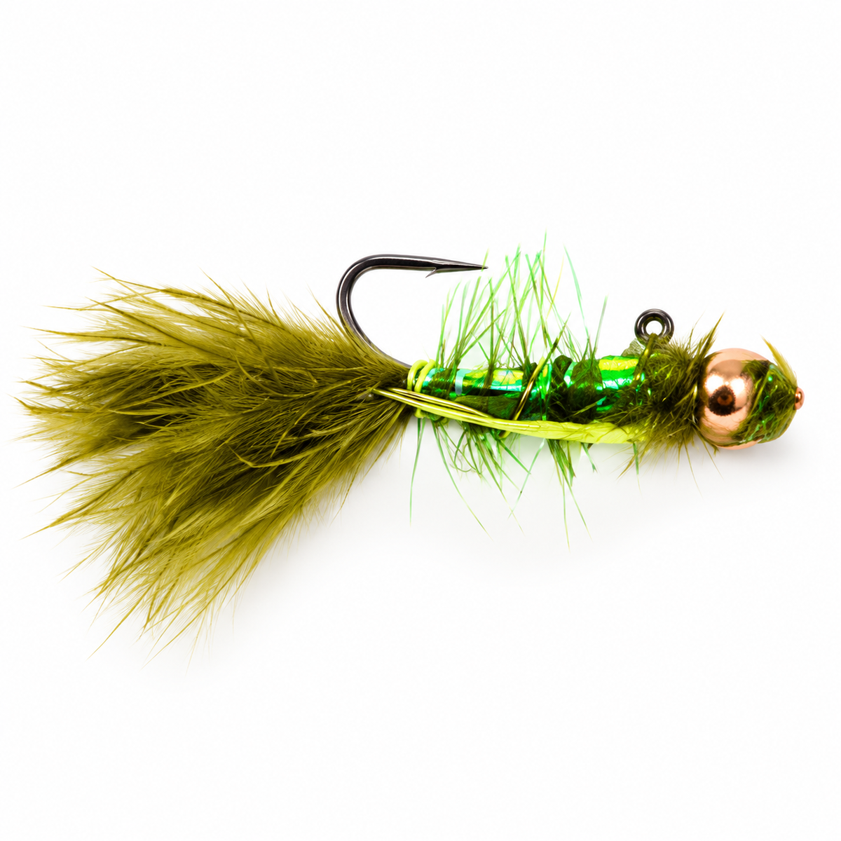 Balanced Damsel — Olive, single fishing fly